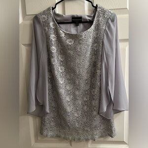 CONNECTED APPAREL~BLOUSE~GRAY~10